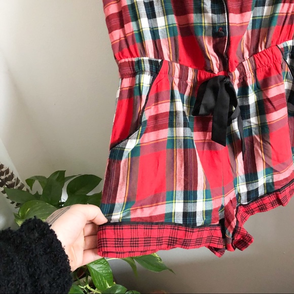 VICTORIAS SECRET plaid flannel dream romper small - Picture 5 of 9